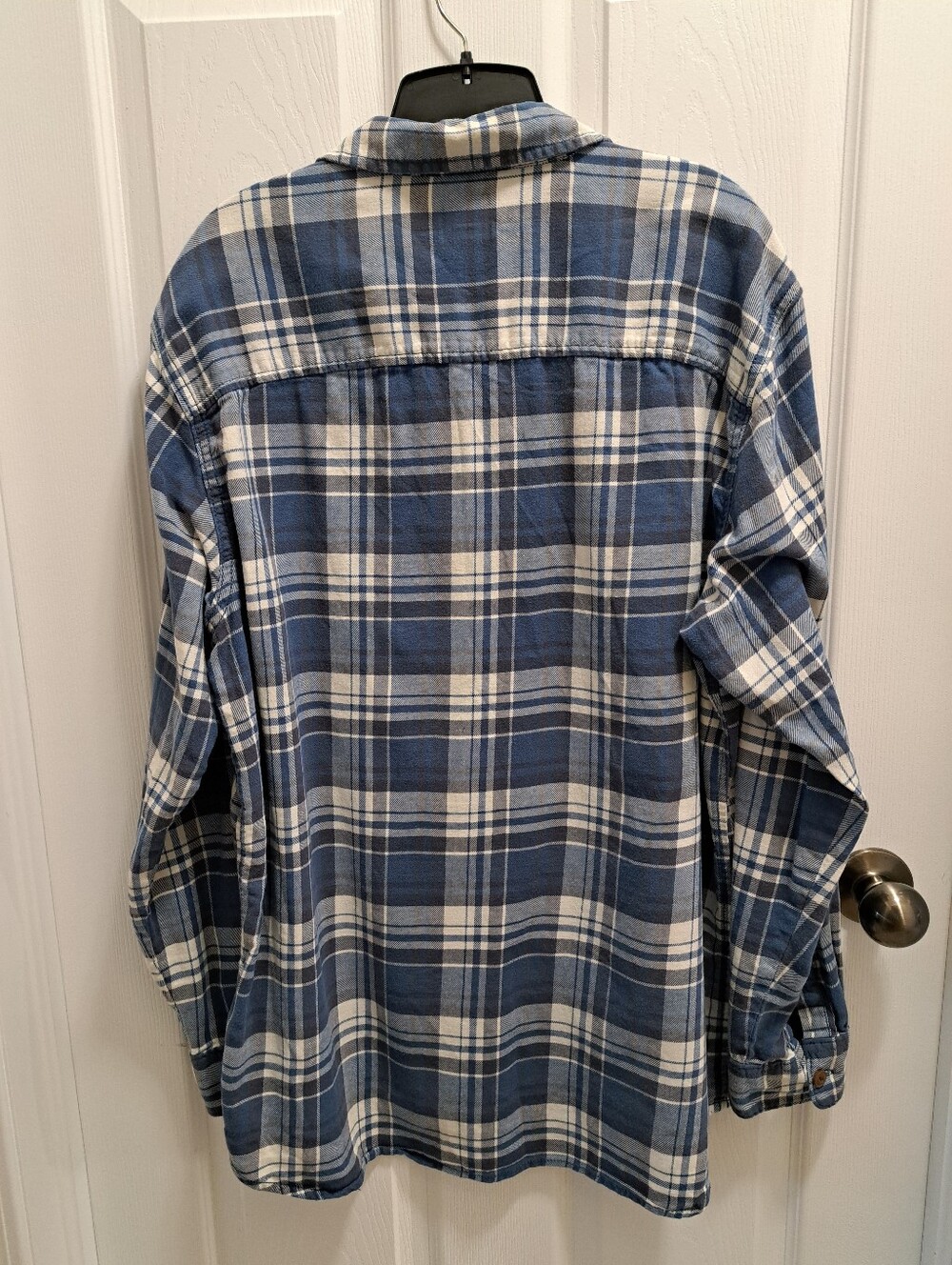 Lee Plaid Casual Button-Down Shirt XL Blue White Western Classic Fall Cotton - Picture 8 of 11